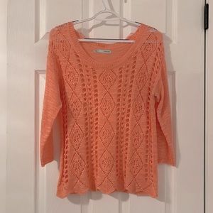 Coral pink crochet size L Maurices sweater